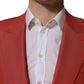 Dolce & Gabbana Red Wool Single Breasted Men Blazer Jacket