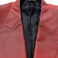 Dolce & Gabbana Red Wool Single Breasted Men Blazer Jacket