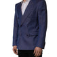 Dolce & Gabbana Blue Wool Double Breasted Men Blazer Jacket
