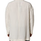 Dolce & Gabbana Off White Flax Single Breasted Blazer Jacket