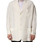 Dolce & Gabbana Off White Flax Single Breasted Blazer Jacket