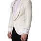 Dolce & Gabbana White Viscose Single Breasted Blazer Jacket