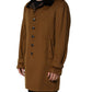 Dolce & Gabbana Brown Cashmere Mink Fur Men Overcoat Jacket