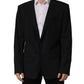 Dolce & Gabbana Black Wool Single Breasted Blazer Jacket