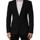 Dolce & Gabbana Black Wool Single Breasted Blazer Jacket