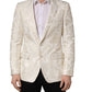 Dolce & Gabbana Off White Floral Single Breasted Men Jacket