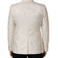 Dolce & Gabbana Off White Floral Single Breasted Men Jacket