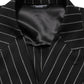 Dolce & Gabbana Black Stripes Wool Double Breasted Jacket