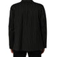 Dolce & Gabbana Black Stripes Wool Double Breasted Jacket