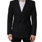 Dolce & Gabbana Black Stripes Wool Double Breasted Jacket
