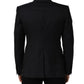 Dolce & Gabbana Black Stripes Wool Double Breasted Jacket
