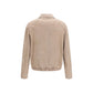 Brunello Cucinelli Beige Calf Leather Bos Taurus Leather Jacket
