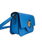 Versace La Medusa Blue Leather Shoulder Crossbody Bag Purse