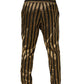 Dolce & Gabbana Gold Black Stripe Satin Tapered Leg Men Pants