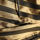 Dolce & Gabbana Gold Black Stripe Satin Tapered Leg Men Pants