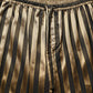 Dolce & Gabbana Gold Black Stripes Satin Tapered Leg Pants