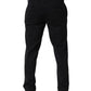 Dolce & Gabbana Black Wool Tapered Leg Dress Trouser Pants