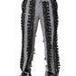 Dolce & Gabbana BlackGray Pinstripe Embellished Trouser Pants