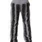 Dolce & Gabbana BlackGray Pinstripe Embellished Trouser Pants