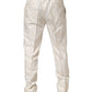 Dolce & Gabbana White Floral Men Dress Formal Trouser Pants