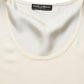 Dolce & Gabbana Off White Silk Sleeveless Tank Top T-shirt