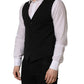 Dolce & Gabbana Black Wool Single Breasted Waistcoat Vest