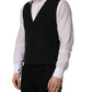 Dolce & Gabbana Black Wool Single Breasted Waistcoat Vest