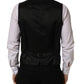 Dolce & Gabbana Black Single Breasted Men Waistcoat Vest