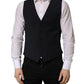 Dolce & Gabbana Black Wool Single Breasted Waistcoat Vest