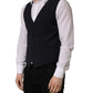 Dolce & Gabbana Black Wool Single Breasted Waistcoat Vest