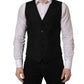 Dolce & Gabbana Black Wool Single Breasted Waistcoat Vest