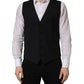 Dolce & Gabbana Black Wool Single Breasted Waistcoat Vest
