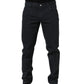 Dolce & Gabbana Black Cotton Mid Waist Skinny Men Denim Jeans