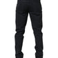 Dolce & Gabbana Black Cotton Mid Waist Skinny Men Denim Jeans