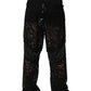 Dolce & Gabbana Black Lace Mid Waist Jogger Men Trouser Pants
