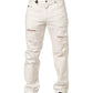 Dolce & Gabbana White Cotton Distressed Straight Denim Jeans