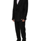 Dolce & Gabbana Black Linen Slim Fit Formal 2 Piece Suit