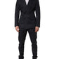 Dolce & Gabbana Blue Cotton Slim Fit Formal 2 Piece Men Suit