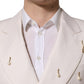 Dolce & Gabbana White Wool Slim Fit Formal 2 Piece Men Suit