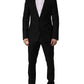 Dolce & Gabbana Black Wool Slim Fit Formal 2 Piece Men Suit