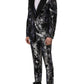 Dolce & Gabbana Black Jacquard Slim Fit Formal 3 Piece Suit