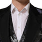 Dolce & Gabbana Black Jacquard Slim Fit Formal 3 Piece Suit