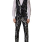 Dolce & Gabbana Black Jacquard Slim Fit Formal 3 Piece Suit