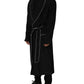 Dolce & Gabbana Black 100% Silk Robe Men Wrap Coat Jacket