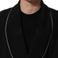 Dolce & Gabbana Black 100% Silk Robe Men Wrap Coat Jacket