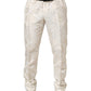 Dolce & Gabbana White Floral Men Dress Formal Trouser Pants