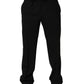 Dolce & Gabbana Black Wool Tapered Leg Dress Trouser Pants