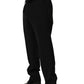 Dolce & Gabbana Black Wool Tapered Leg Dress Trouser Pants
