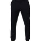 Dolce & Gabbana Black Cotton Tapered Leg Dress Trouser Pants