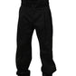 Dolce & Gabbana Black Cotton Straight Leg DressTrouser Pants